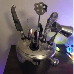 Vintage Bar Caddy/Barware Set